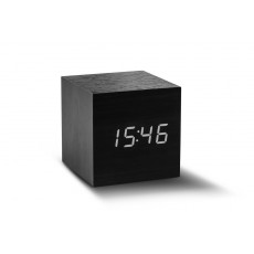 Gingko Cube Click Clock - Black with White LED